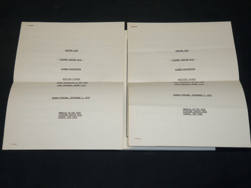 1979 MARITIME COLLEGE DIAMOND JUBILEE BALL PROGRAM + SEATING LISTS - J 5866