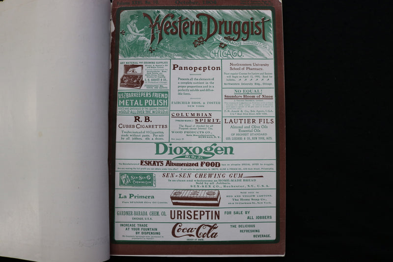 1904 OCTOBER THE WESTERN DRUGGIST - SILVER ANNIVERSARY # - COCA-COLA AD - K 2429