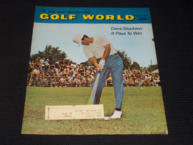 1969 SEPTEMBER 23 GOLF WORLD MAGAZINE - DAVE STOCKTON FRONT COVER - E 6525