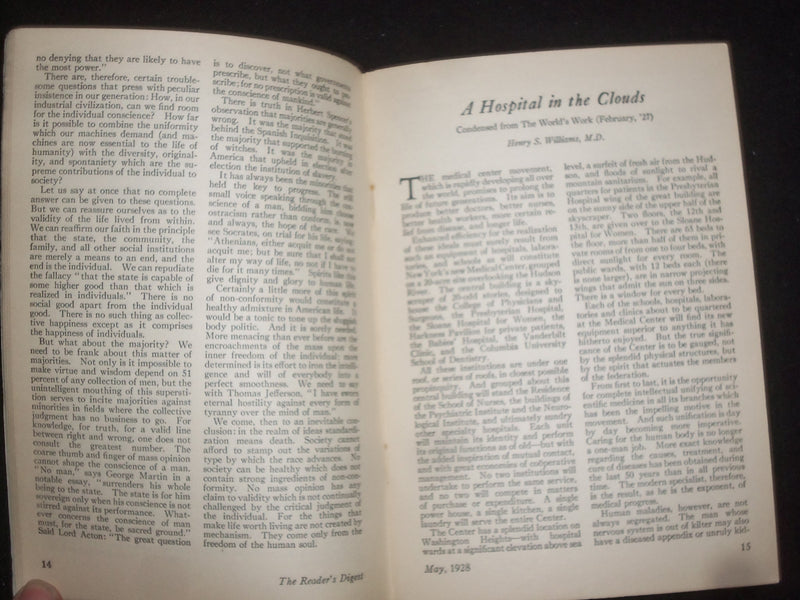 1928 MAY THE READER'S DIGEST SOFTCOVER BOOK - NUMBER 73 - J 9915
