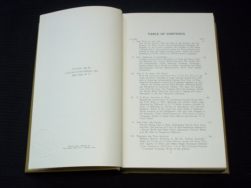 1943 THE AIRCRAFT YEARBOOK BY HOWARD MINGOS - 25TH ANNUAL EDITION - KD 7570