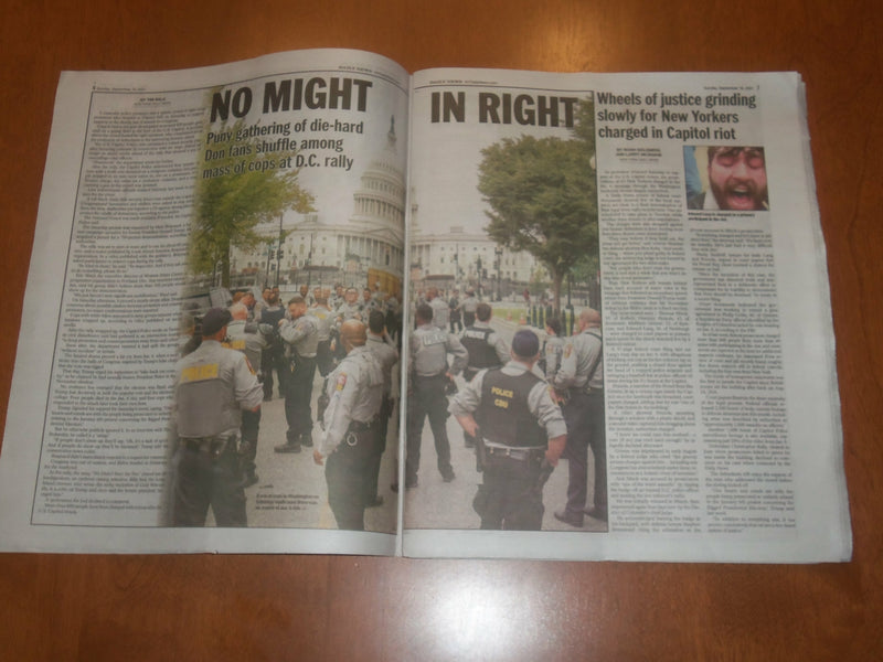 2021 SEPTEMBER 19 NEW YORK DAILY NEWS NEWSPAPER - D.C. PROTEST RALLY FIZZLES