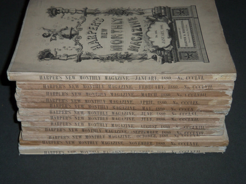 1880 HARPER'S MONTHLY MAGAZINE LOT 12 COMPLETE YR - ILLUSTRATIONS & ADS - WR 246