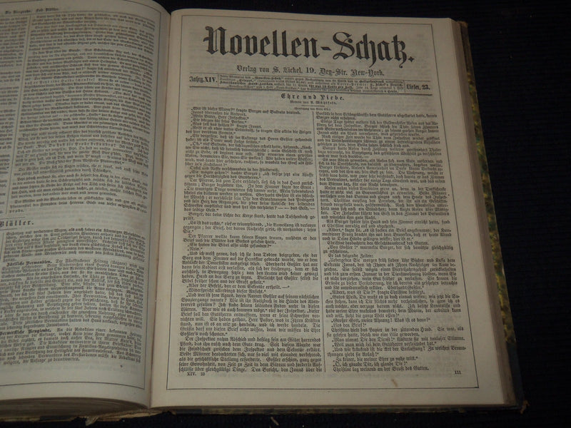 1873 NOVELLEN-SCHATZ - 14TH ANNUAL GERMAN BOUND VOLUME - KD 879P