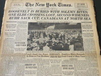 1945 APRIL 16 NEW YORK TIMES - ROOSEVELT IS BURIED WITH SOLEMN RITES - NT 6001
