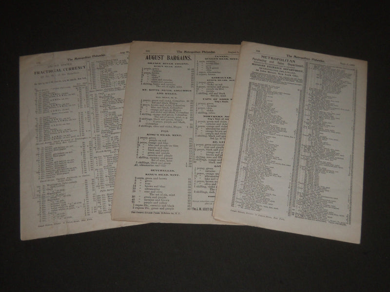 1902-1903 METROPOLITAN PHILATELIST MAGAZINE LOT OF 3 DIFFERENT - J 2449