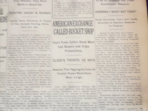 1922 MARCH 17 NEW YORK TIMES - AMERICAN EXCHANGE CALLED BUCKET SHOP - NT 8318