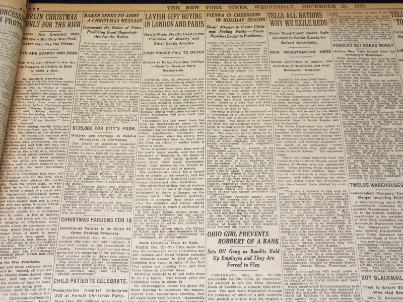1919 DECEMBER 24 NEW YORK TIMES - ALLIES WILL HEM IN RED RUSSIA - NT 8533