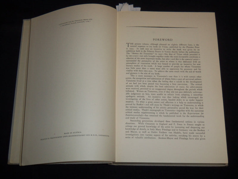 1948 TINTORETTO THE PAINTINGS AND DRAWINGS BOOK BY HANS TIETZE - KD 5981A
