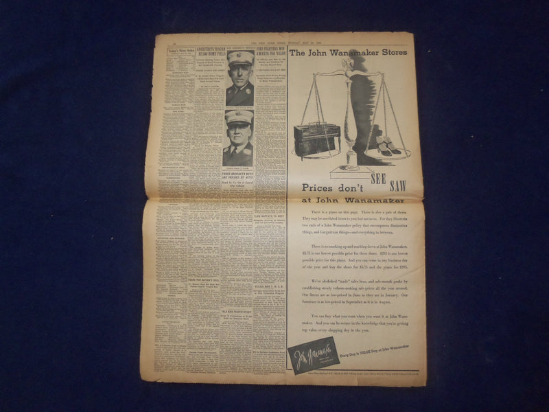 1940 MAY 20 NEW YORK TIMES - CHURCHILL WARNS BLOW AT BRITAIN IS COMING - NP 6493