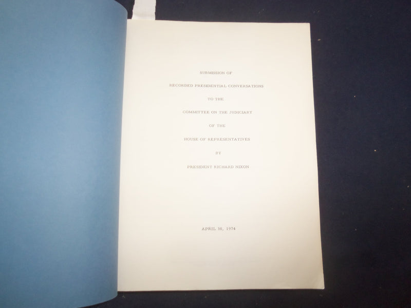 1974 RECORDED PRESIDENTIAL CONVERSATIONS SOFTCOVER BOOK -RICHARD NIXON - KD 8189