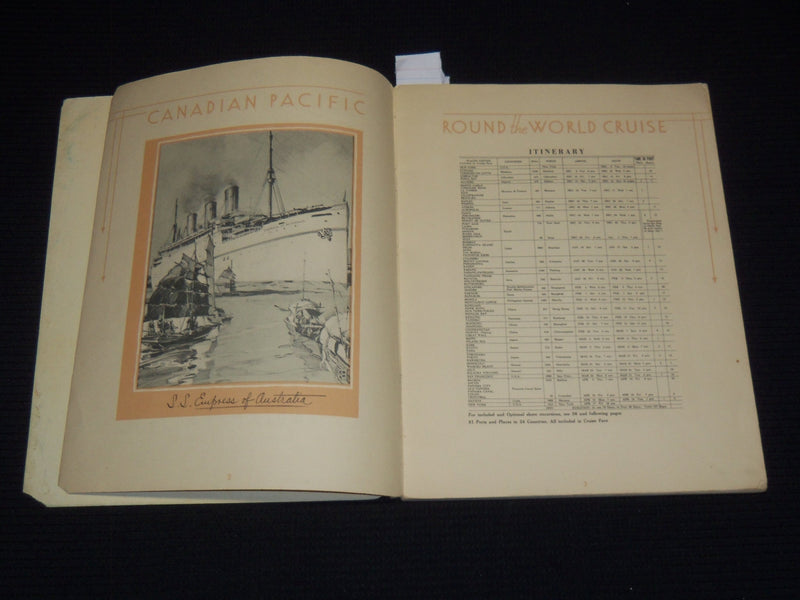 1930-1931 8TH ANNUAL CANADIAN PACIFIC ROUND THE WORLD CRUISE - J 9554