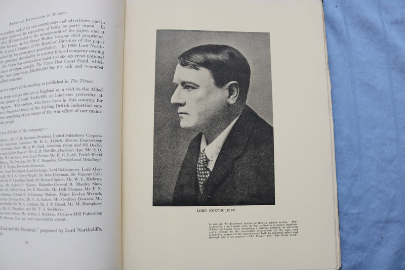 1919 AMERICAN JOUNALISTES IN EUROPE SOFTCOVER BOOK BY H. M. SWETLAND - K 672