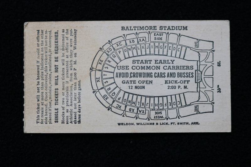 1945 NOVEMBER 10 NAVY VS. MICHIGAN TICKET STUB - K 2764
