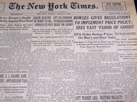 1946 MAR 11 NEW YORK TIMES - BOWLES REGULATIONS IMPLEMENT PRICE POLICY - NT 2310