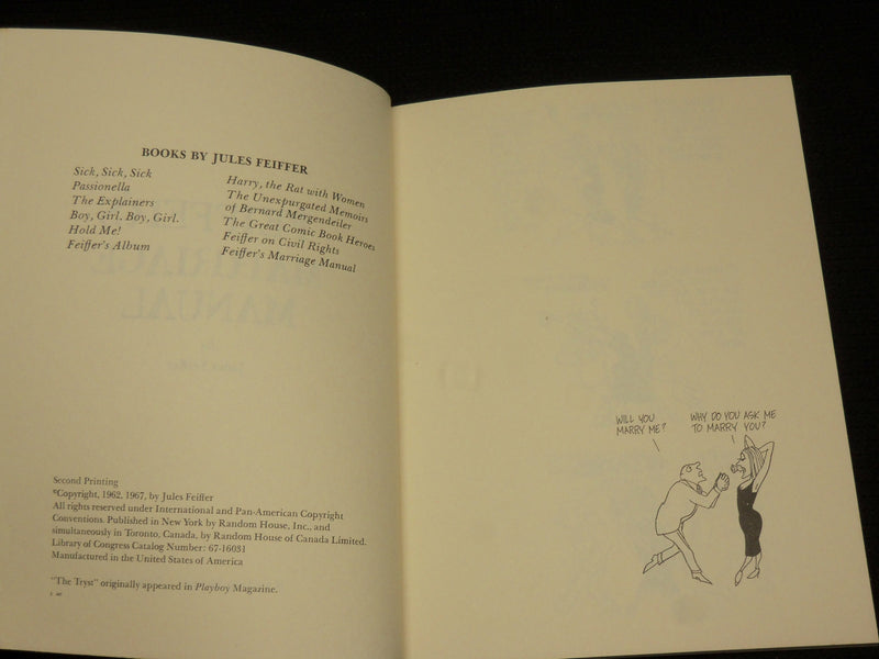 1967 FEIFFER'S MARRIAGE MANUAL SOFTCOVER BOOK BY JULES FEIFFER - J 6961