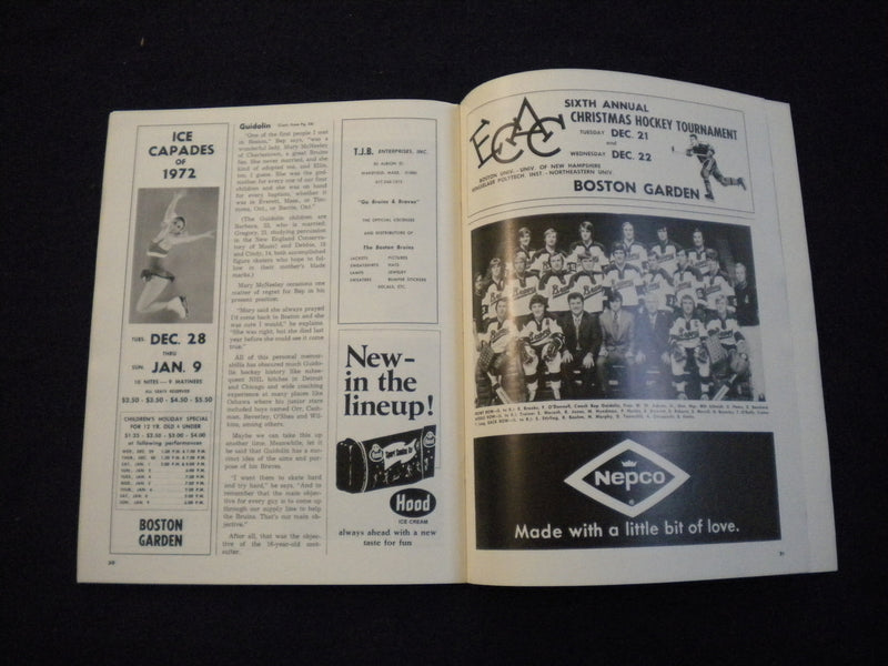 1971-1972 BOSTON BRAVES AHL HOCKEY PROGRAM - SP 3624H