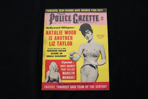 1962 DECEMBER POLICE GAZETTE MAGAZINE - NATALIE WOOD COVER - E 10043