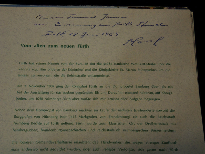 1960'S LEBENDIGES FURTH - GERMAN PORTFOLIO - DEN FREUNDEN DER STADT - K 2154