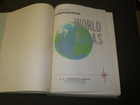 1959 HAMMOND'S AMBASSADOR WORLD ATLAS - 7TH PRINTING - NICE MAPS - KD 5367