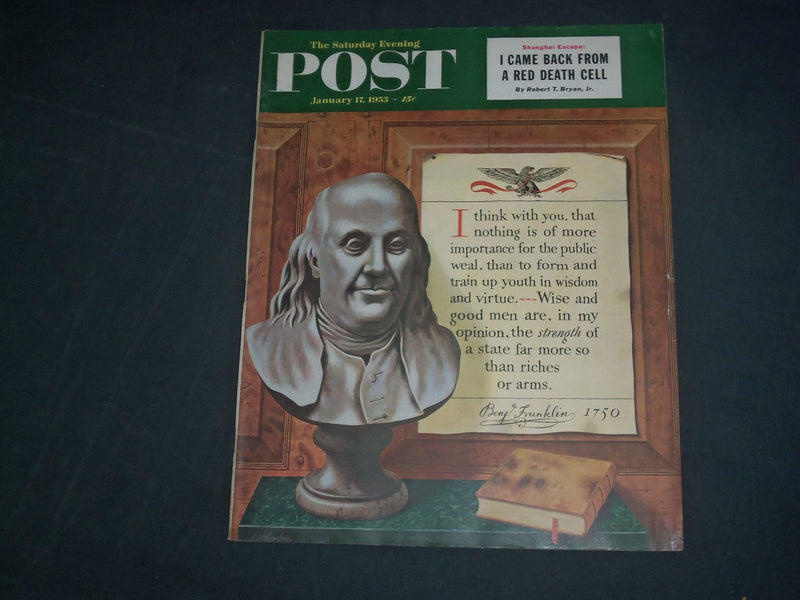 1953 JANUARY 17 THE SATURDAY EVENING POST MAGAZINE - ILLUSTRATED COVER -SP 2479N