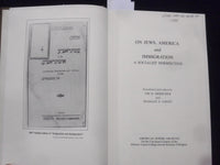 1980 ON JEWS, AMERICA AND IMMIGRATION HARDCOVER BOOK-SIGNED URI HERSCHER-KD 8467