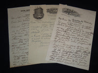 1919 PENNSYLVANIA HOTEL STATIONARY HANDWRITTEN LETTERS LOT OF 3 - J 8852