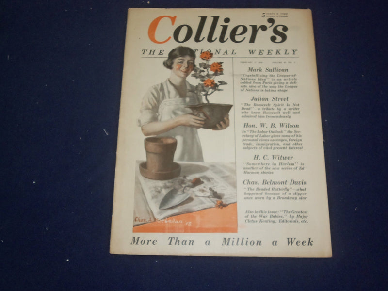1919 FEBRUARY 1 COLLIER'S MAGAZINE -CRYSTALLIZING THE LEAGUE OF NATIONS- ST 6751