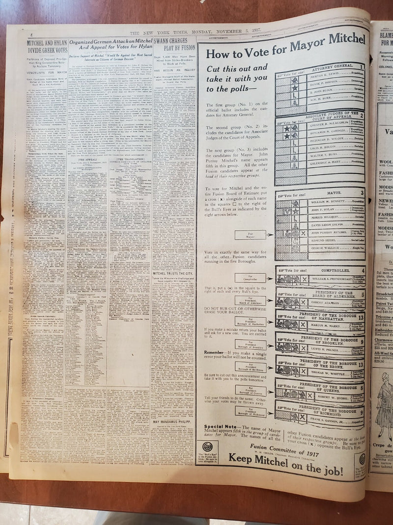 1917 NOVEMBER 5 NEW YORK TIMES - THREE AMERICANS KILLED IN GERMAN RAID - NT 8061