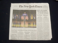 2020 AUGUST 13 NEW YORK TIMES-BIDEN & HARRIS VOW TO REVIVE U.S. AS TRUMP ATTACKS