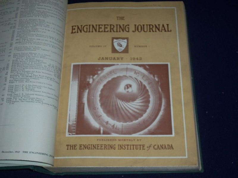 1942 THE ENGINEERING JOURNAL BOUND VOLUME NO. 25 - NICE ADS + COVERS - KD 1405