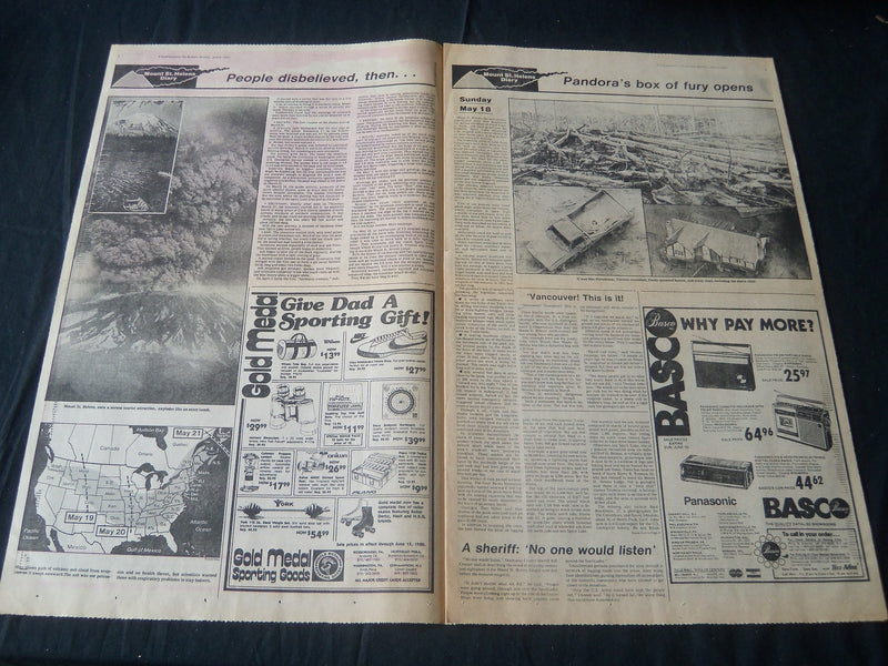 1980 JUNE 9 PHILADELPHIA BULLETIN NEWSPAPER - MOUNT ST. HELENS DIARY - NT 7257
