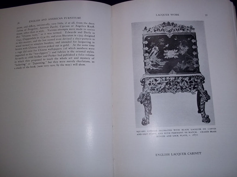 1929 ENGLISH & AMERICAN FURNITURE BOOK BY HERBERT CESCINSKY & HUNTER - KD 728A
