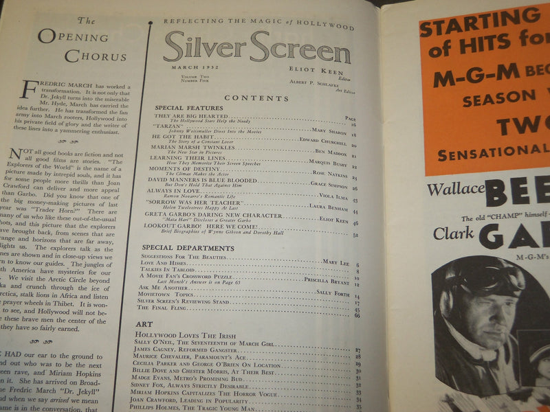 1932 MARCH SILVER SCREEN MOVIE MAGAZINE - MARIAN MARSH COVER - M 337