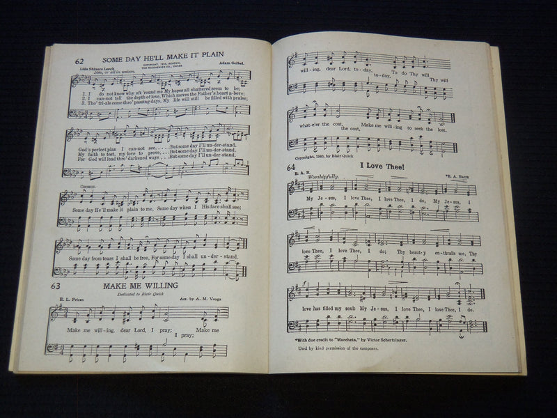1940'S GLAD GOSPEL SONGS BOOK NO. 2 - HARRY W. VOM BRUCH - J 7310