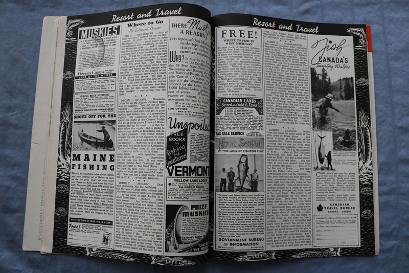 1938 MARCH OUTDOORS MAGAZINE - FISHING-HUNTING-DOGS-BOATING-CAMPING - ST 1001J