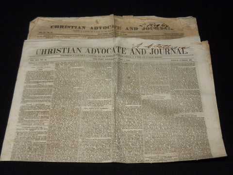 1835-1842 CHRISTIAN ADVOCATE AND JOURNAL NEWSPAPERS LOT OF 2 - NP 3879W