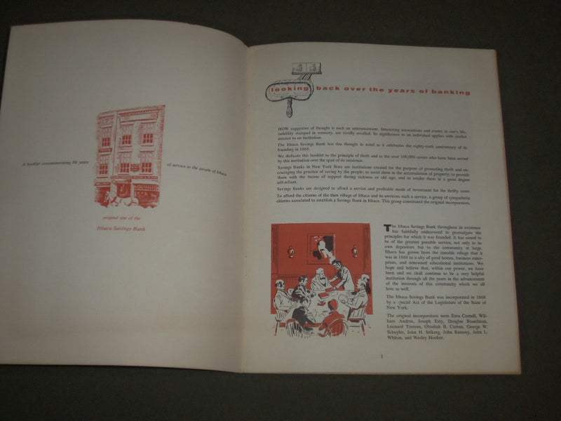 1954 ITHACA SAVIGS BANK BROCHURES LOT OF 2 - SOFTCOVER - J 2625