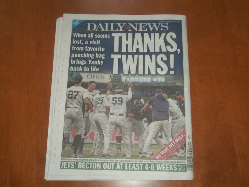 2021 SEPTEMBER 14 NEW YORK DAILY NEWS NEWSPAPER - MET GALA FASHION RULES