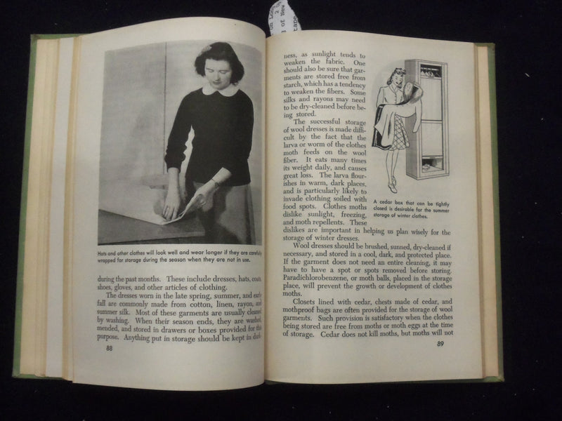 1943 OUR CLOTHING HARDCOVER BOOK BY L. BAXTER, M. JUSTIN & L. RUST - KD 8465