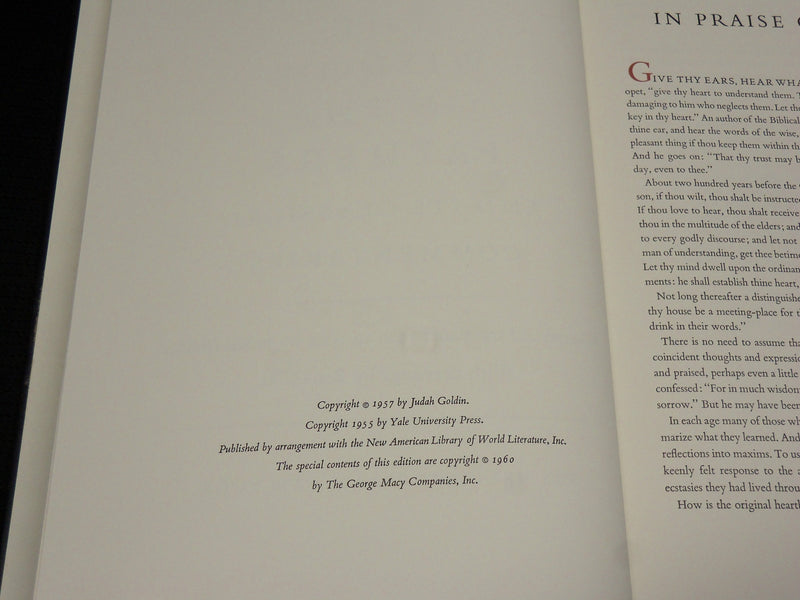 1960 THE LIVING TALMUD HARDCOVER BOOK - WISDOM OF FATHERS - R 714S