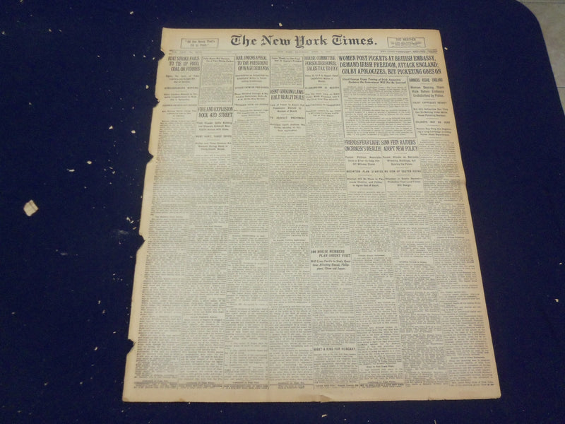 1920 APRIL 3 NEW YORK TIMES - WOMEN DEMAND IRISH FREEDOM - NT 8279