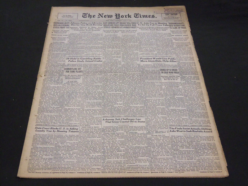 1953 JULY 9 NEW YORK TIMES - 39 HELD IN GAMBLING RAIDS - NT 4666