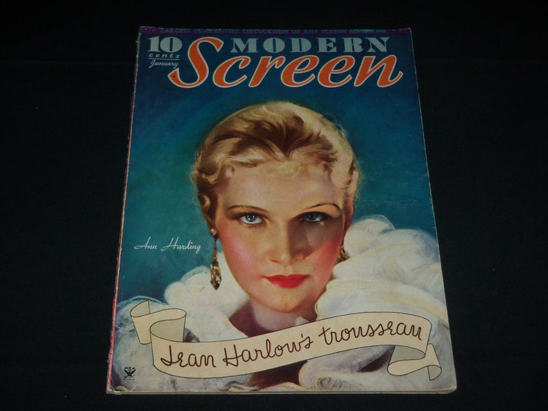 1934 JANUARY MODERN SCREEN MOVIE MAGAZINE - ANN HARDING COVER - M 393