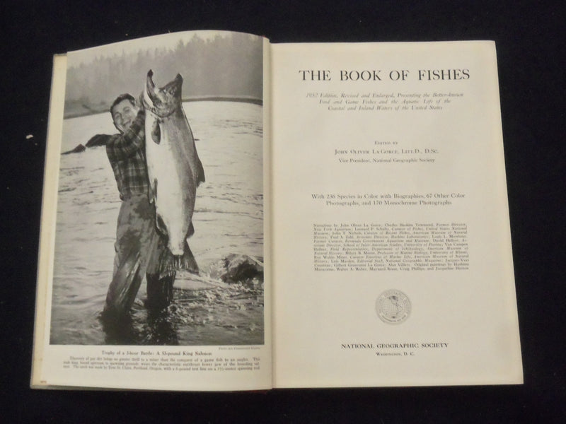 1952 THE BOOK OF FISHES HARDCOVER BOOK EDITED BY JOHN LA GORCE - KD 8279