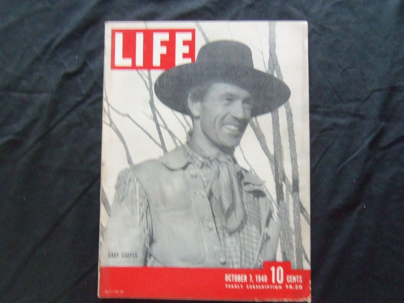 1940 OCTOBER 7 LIFE MAGAZINE - GARY COOPER - L 203