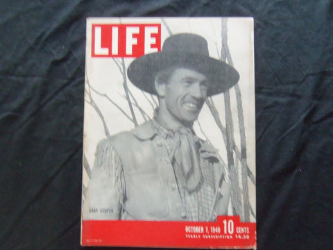 1940 OCTOBER 7 LIFE MAGAZINE - GARY COOPER - L 203