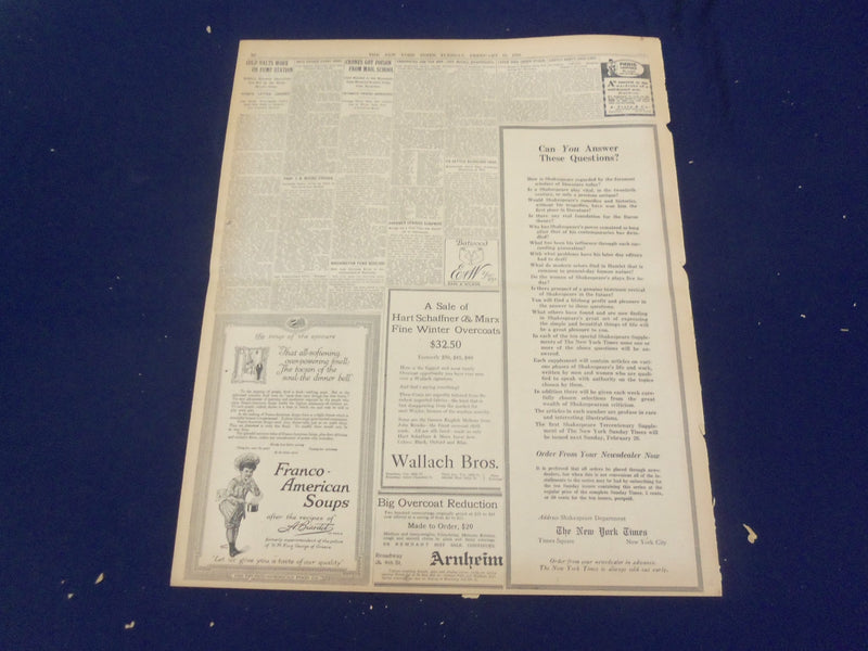 1916 FEBRUARY 15 NEW YORK TIMES - ARETHUSA IS HIT BY MINE, 10 DEAD - NT 9036