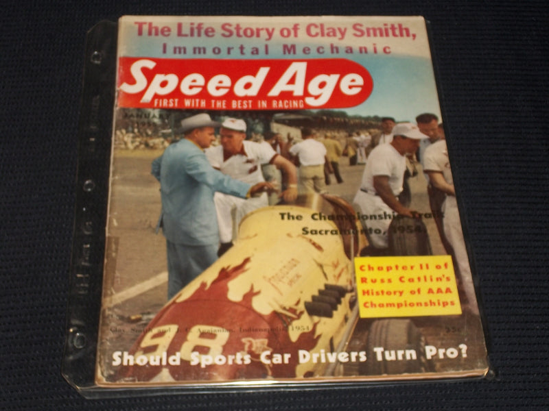 1955 JANUARY SPEED AGE MAGAZINE - INDIANAPOLIS 1954 FRONT COVER - E 1977