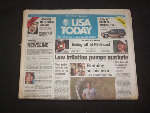 1999 JUNE 17 USA TODAY NEWSPAPER - LOW INFLATION PUMPS MARKETS - NP 8039